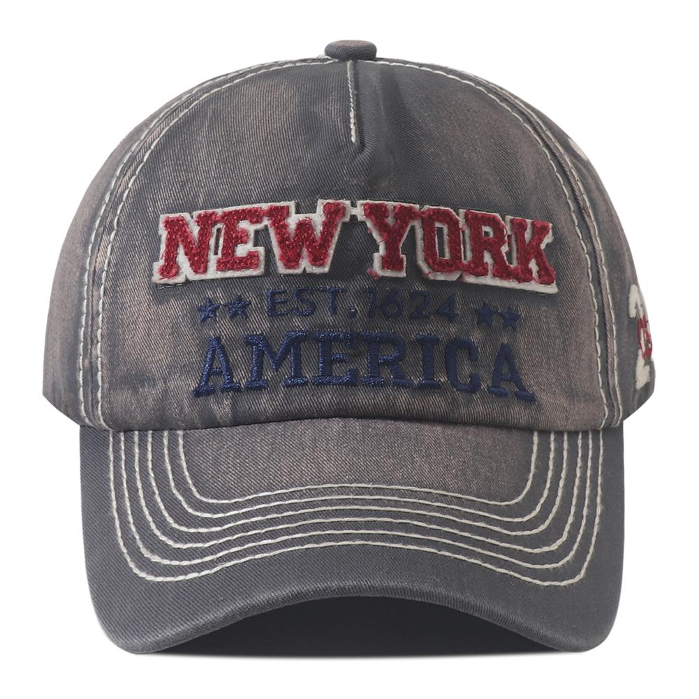 Vintage Washed Cotton Baseball Cap Men Women New York Embroidered 5 Panel Duckbill Hat Fashion Spring Summer Sunscreen Caps