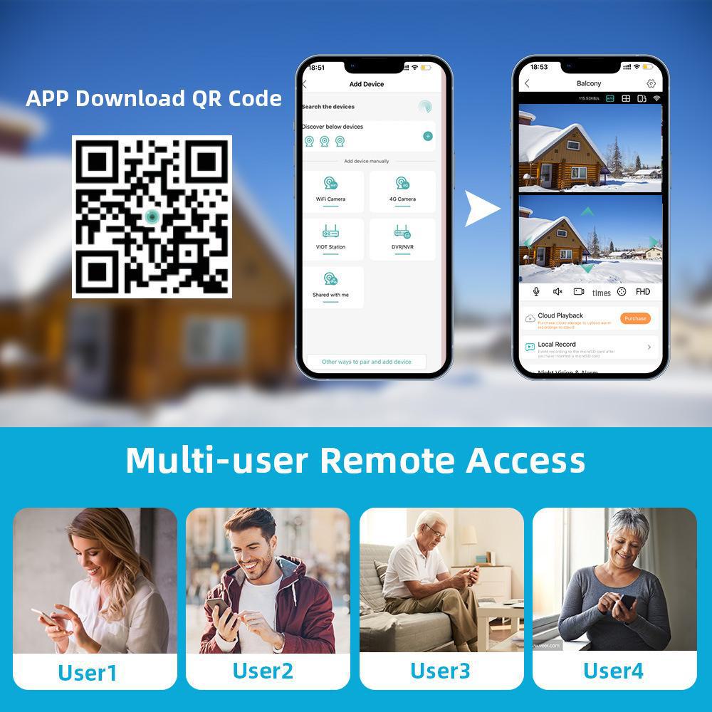 ICSEE Dual-Screen 9MP 5x Zoom HD WiFi Wireless Surveillance Camera Binocular