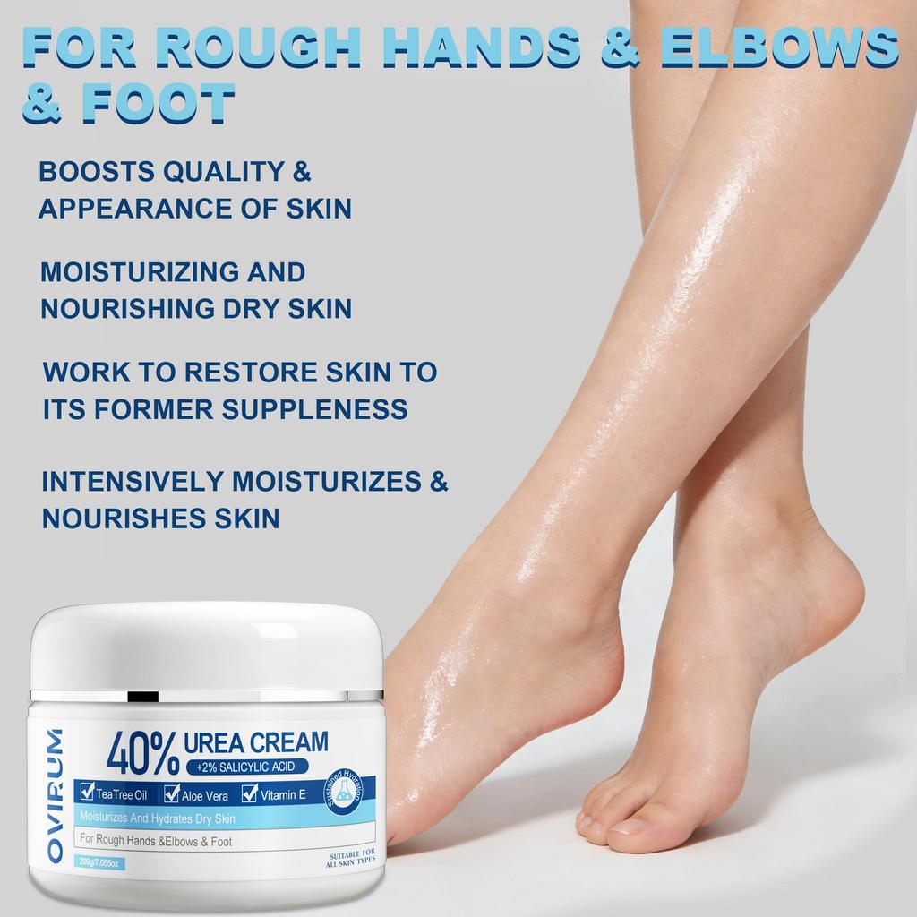 40% Urea Cream+2% Salicylic Acid, For Very Dry Heel And Hand, With Vitamin E, Exfoliating And Moisturizes & Smooths-200G