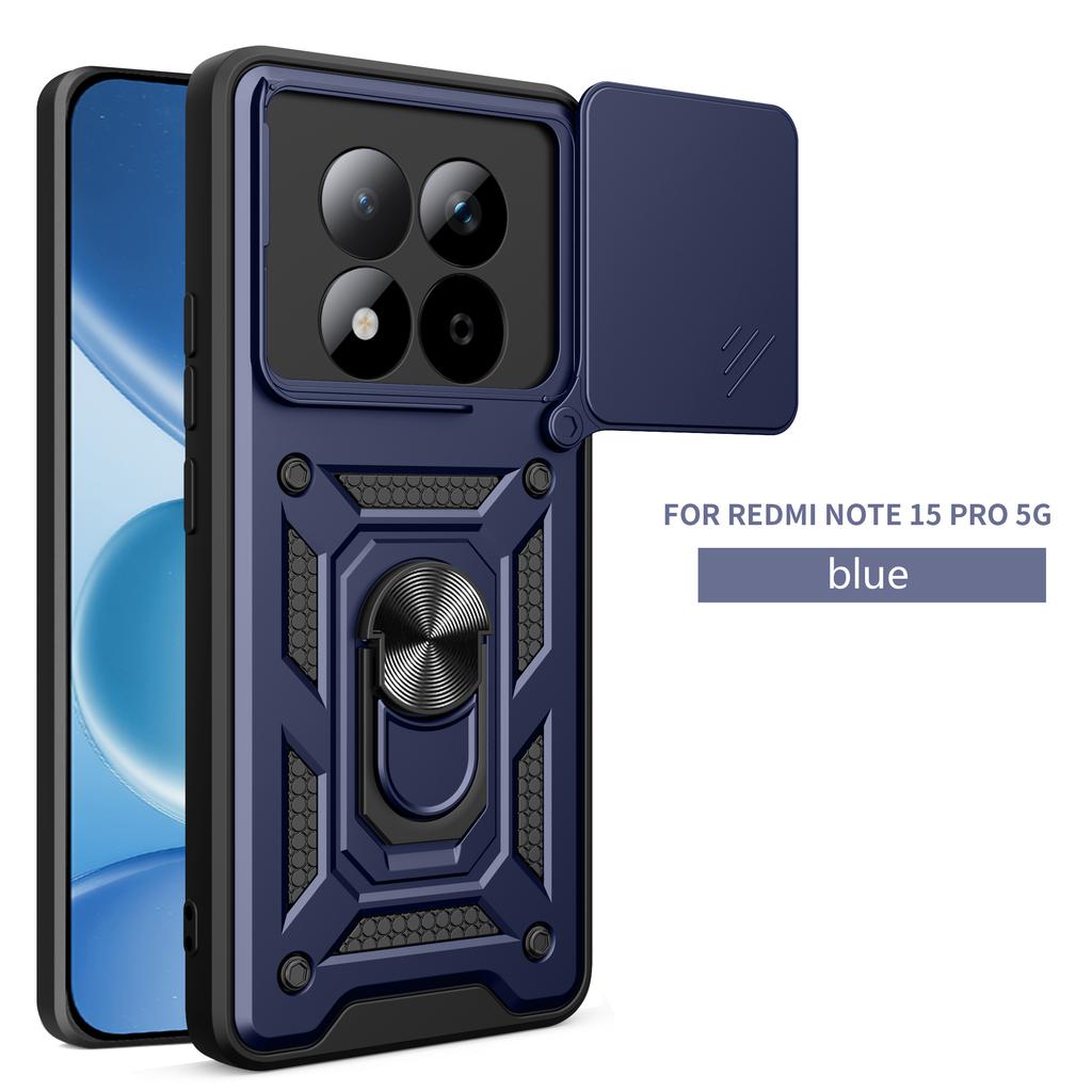 For Redmi Note 15 Pro Case Redmi Note 15 Pro 4G 5G Cover Magnetic Ring Holder Armor Phone Case Slide Camera Protect Back Cover