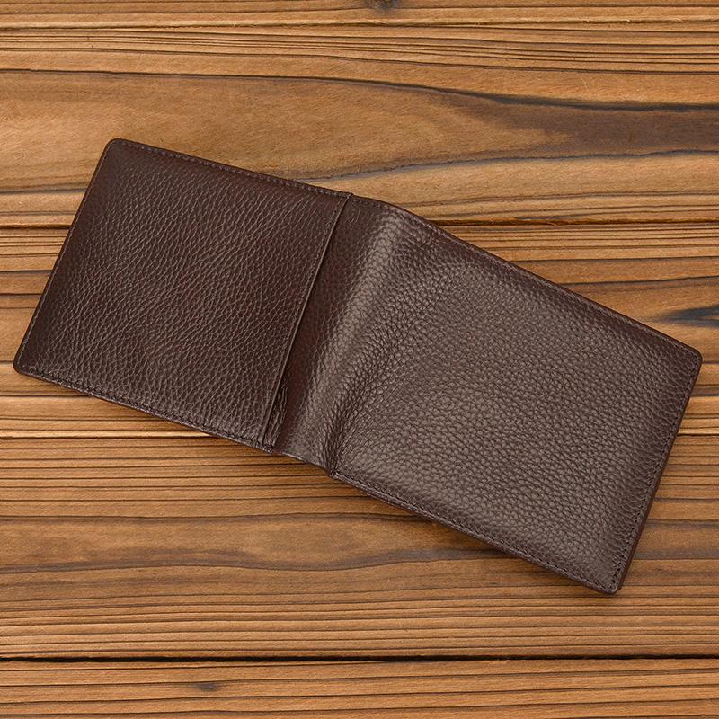 Fashion Men's Short Wallet Genuine Leather Handmade Leather Short Purse For Man Male Cowhide Small Purse For Men Card Holder