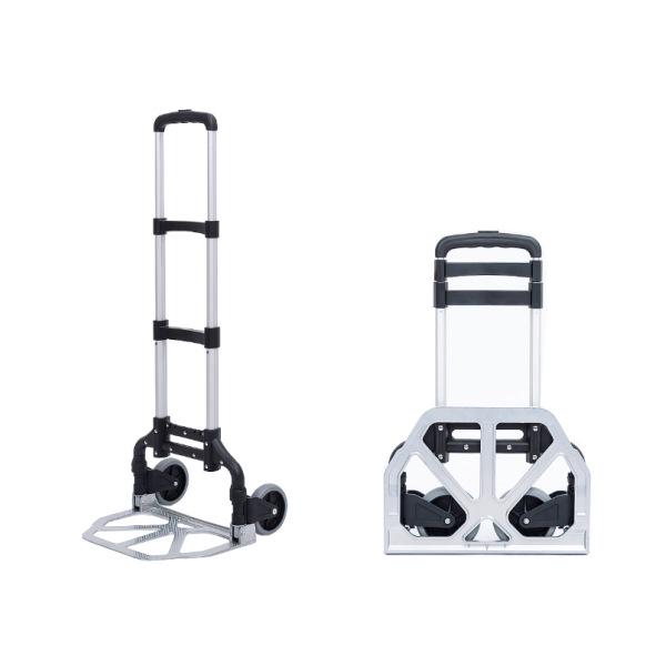 Hand-Pulled Folding Cart: Portable Luggage, Shopping & Cargo Hauler, Sturdy & Compact, Thickened for Heavy Loads.
