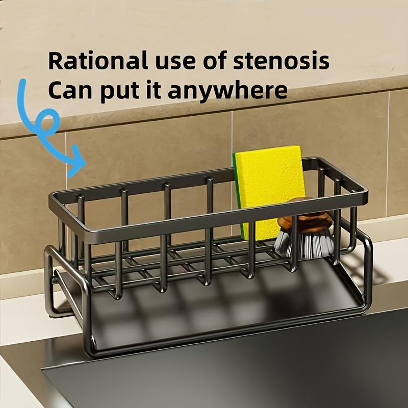 Coș de Depozitare pentru Chiuvetă din Oțel Carbon - Organizator pentru Economisirea Spațiului pentru Bureți, Perii, Prosoape - Ideal pentru Utilizare în Bucătărie, Baie, Accesorii pentru Chiuveta de Bucătărie