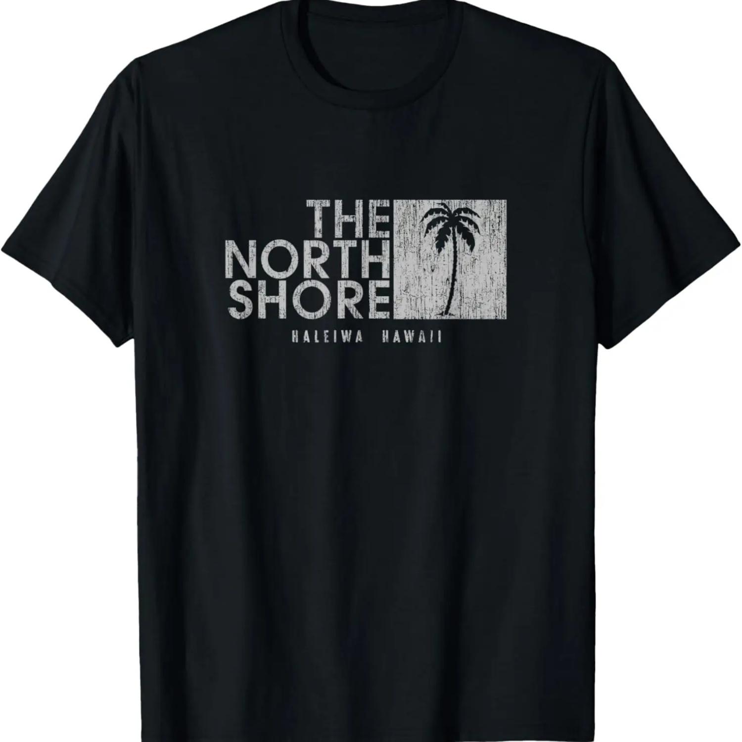 

Футболка в винтажном стиле с пальмой North Shore Гавайи, 100% хлопок S чёрный
