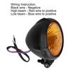 Motorcycle Headlight Vintage Round Yellow Light Lens Modification Universal 12V 35W