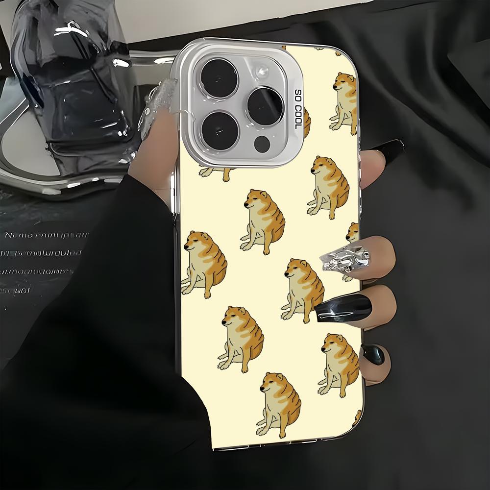 Funny Dog Banana Cat Phone Case For iPhone 16 15 14 13 12 11 Pro Max White Matte Laser Metallic Aurora Funda