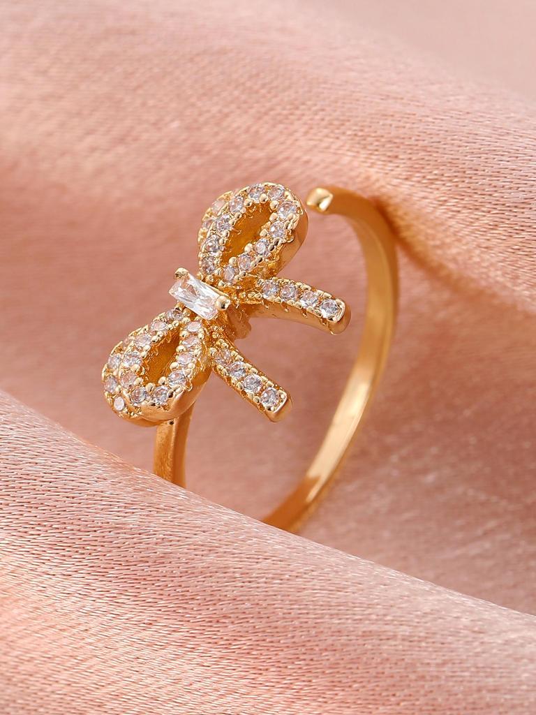 High-End Cross-Border Fashion Bow Ring for Women - European & American Style Open Index Finger Accessory