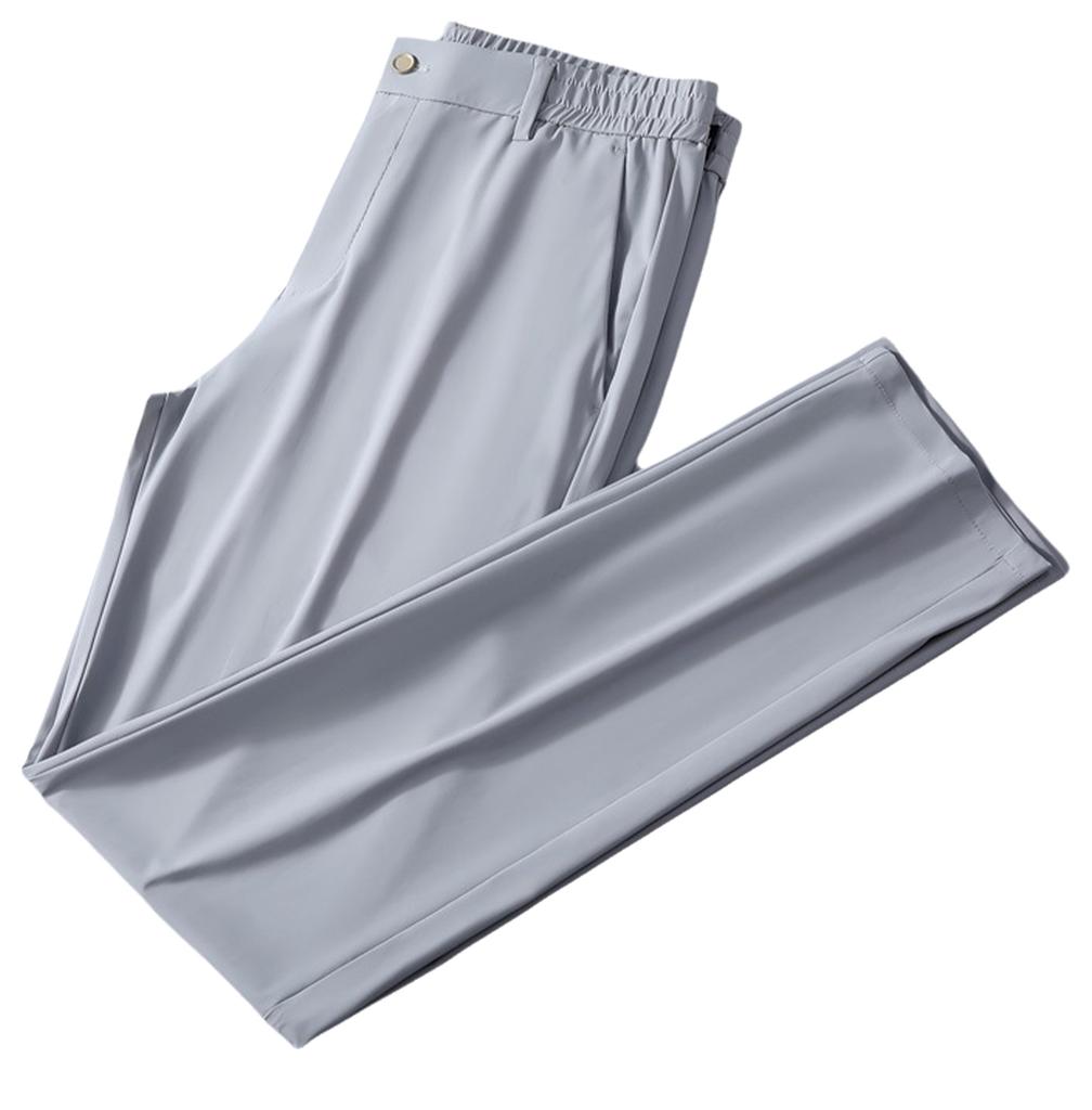 Men Quick-Drying Golf Pants Lightweight Stretchy - Casual Elastic Waistband Trousers with Pockets