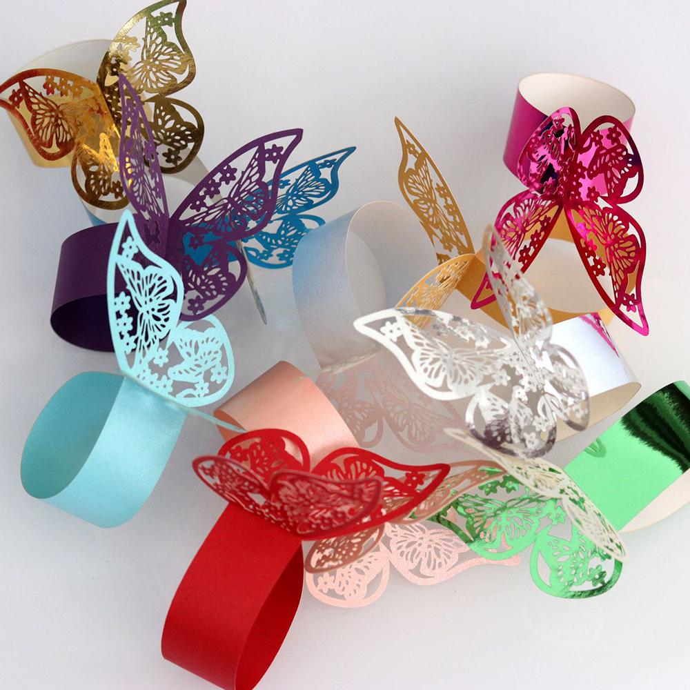 10/50Pcs Butterfly Hollow Out Napkin Ring Serviette Holder Wedding Party Decor 10/50Pcs Butterfly Hollow Out Napkin Ring Serviette Holder Wedding Party Decor
