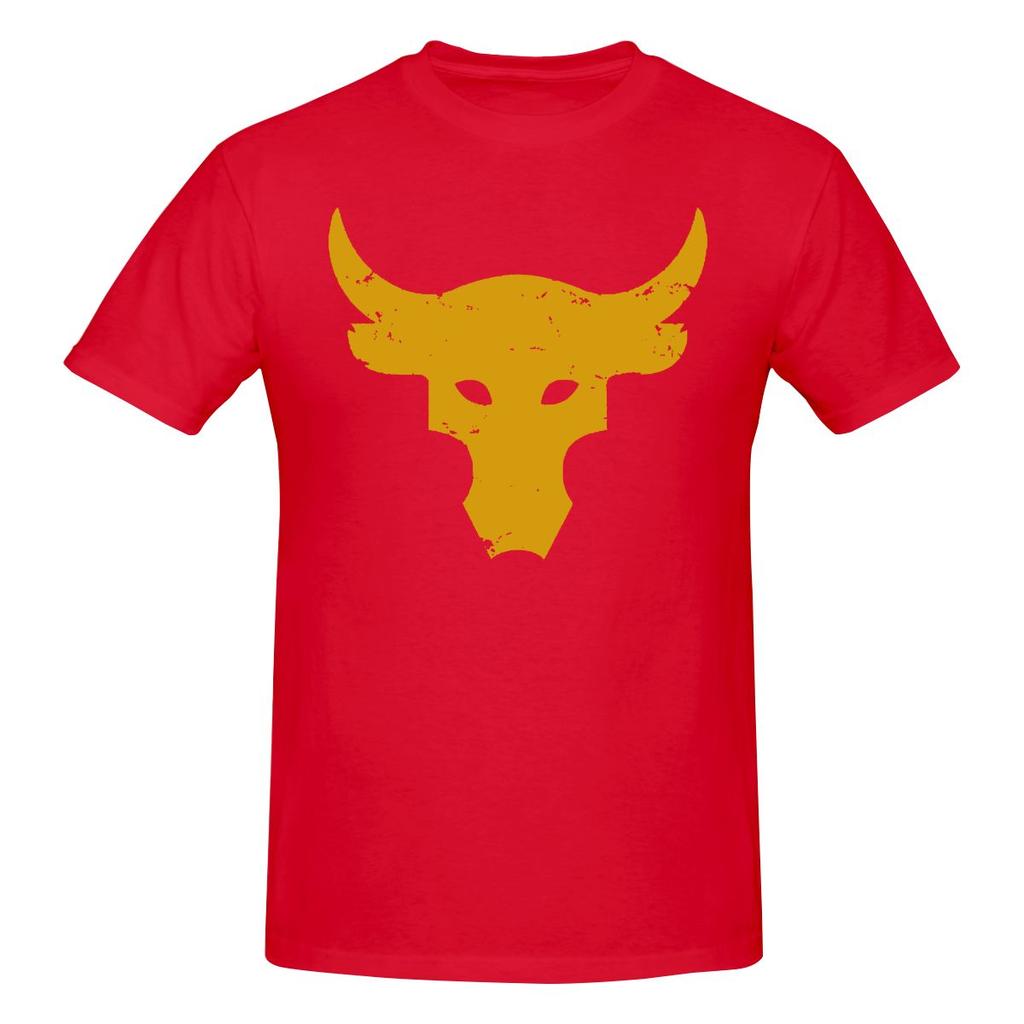 Brahma Bull The Rock Project Gym Smooth Tshirt Niche Personality Solid Colors Short Sleeve