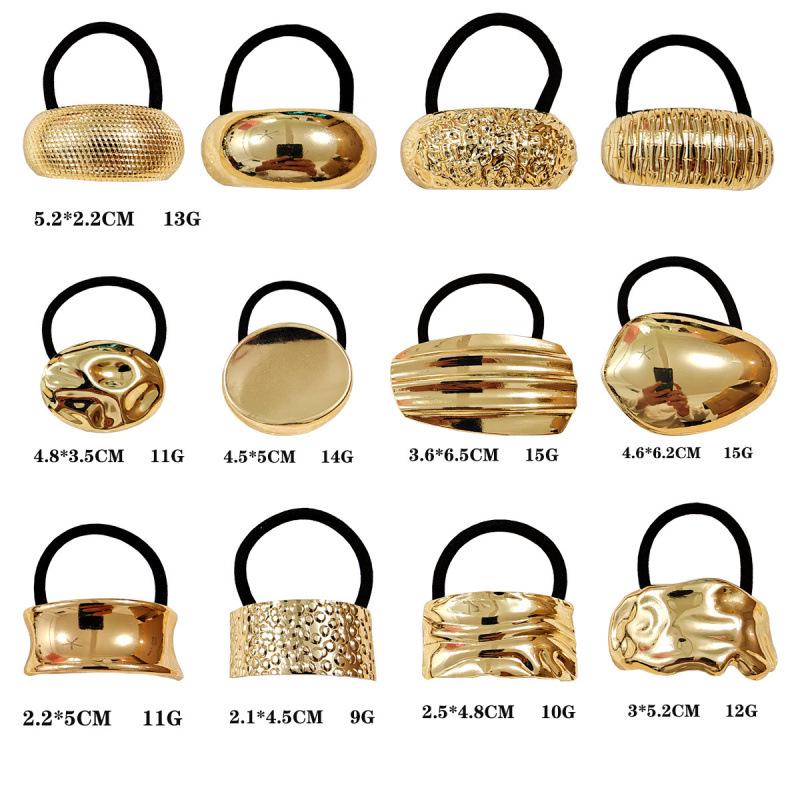 Retro Gold Geometric Hair Clips and Ponytail Ties