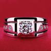 925 Sterling Silver Rings for Men Shining Crystal Adjustable Size Fashion Gifts Engagement Wedding High Quality Jewelry