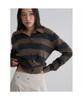 Striped Collar Cardigan Brown