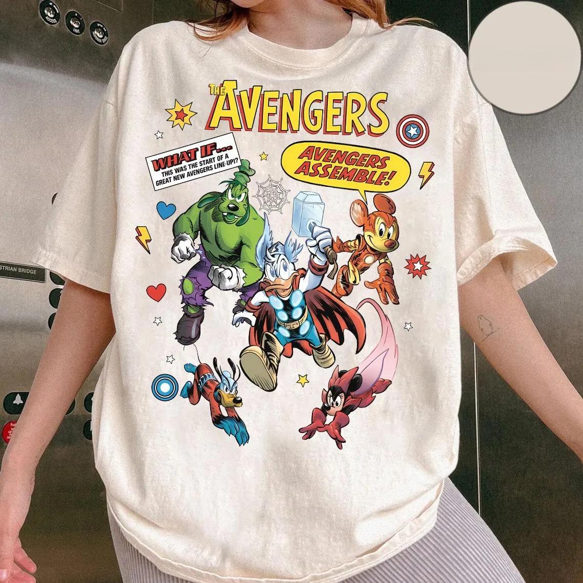 Футболка Disney Микки и друзья Кампус Мстителей Мстители Микки Рубашка Комиксы Худи Волшебное Королевство S