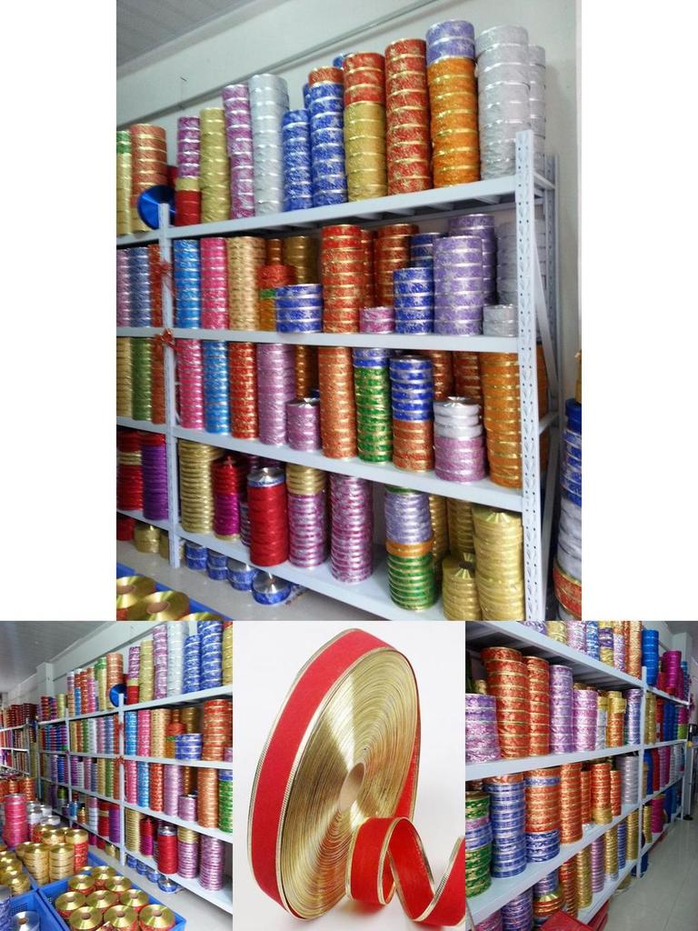 Elegant 2 Meter Red Velvet Gold Edged Ribbon For Holiday Gift Wrapping And Decor