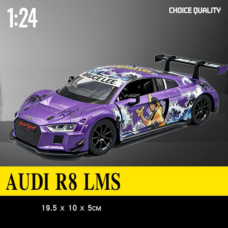 ABW1 1:24 BMW M4 GT3 Alloy Sports Car Model Diecast Metal Toy Car Vehicles Model Simulation Sound and Light Collection Childrens Gift
