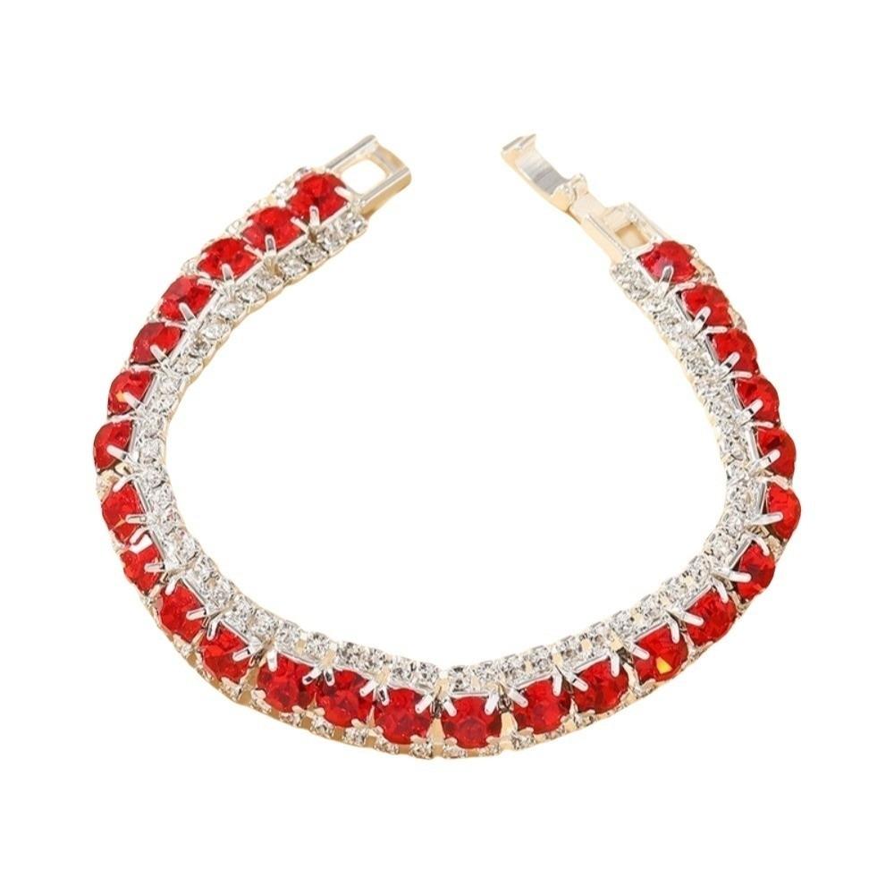 Luxury Rhinestone Bracelet Charm Women s Bracelet Chic Sparkling Bracelet  Girls красный