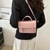 Trendy Small Square Women's Bag With Chic Stitching Details In White Pu