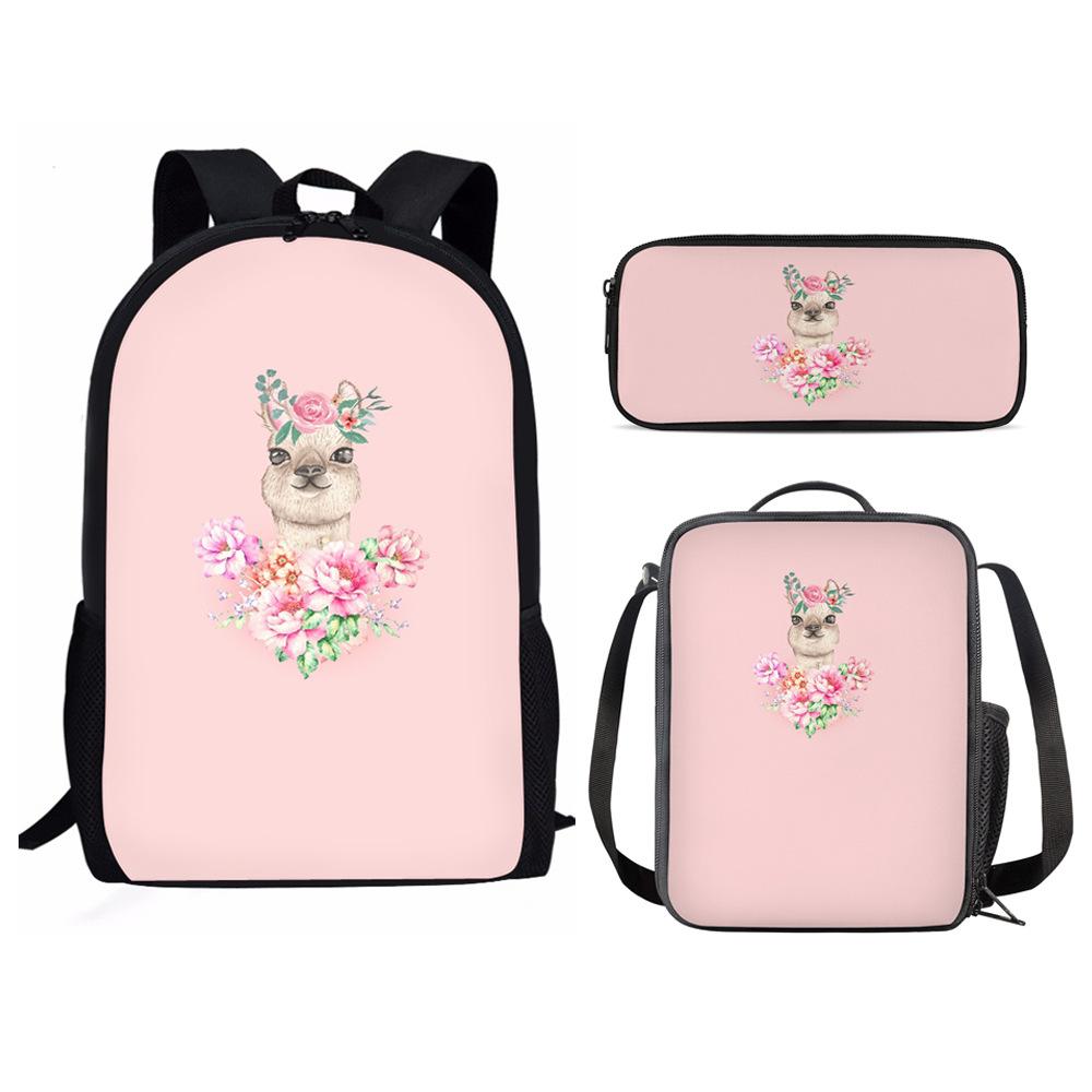 Classico Novità Fresco Animale Tigre Fiore Stampa 3D 3pz/Set alunno Zaini Scolastici Zaino Daypack per Laptop Zaino Borsa Pranzo Astuccio