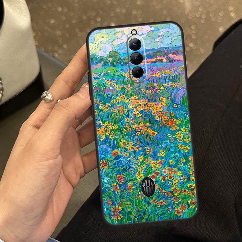 Colourful Flower Painting Art Case For ZTE Nubia Red Magic 11 10 9 8 8S 9S 10S Pro Plus 6 7 6S 7S RedMagic 10 Air Cover