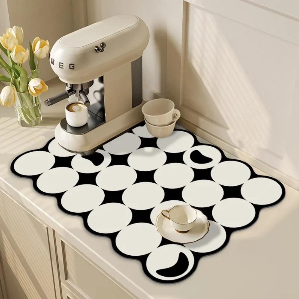 

Non-slip Kitchen Draining Pad Irregular Shape Coffee Machine Drain Mat Coffee Machine S коричневый