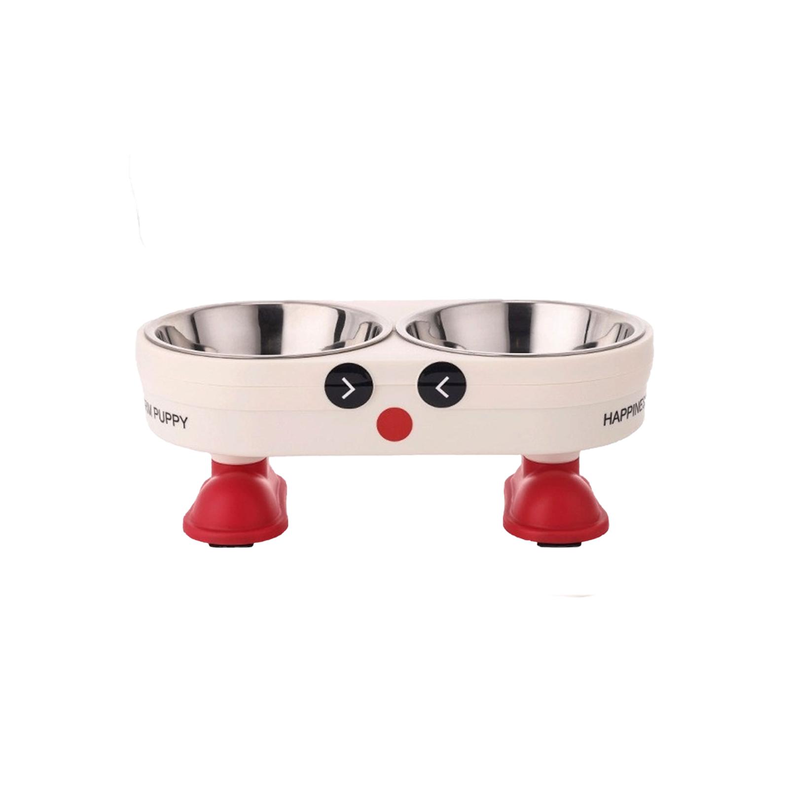 

Новая миска для собаки, миска для еды, двойная миска из нержавеющей стали, миска на высокой подставке, расширенное горлышко, износостойкая One Size красный