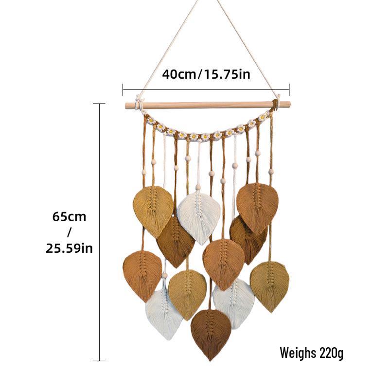 Hand-Woven Leaf Tapestry Wall Hanging for Home Décor