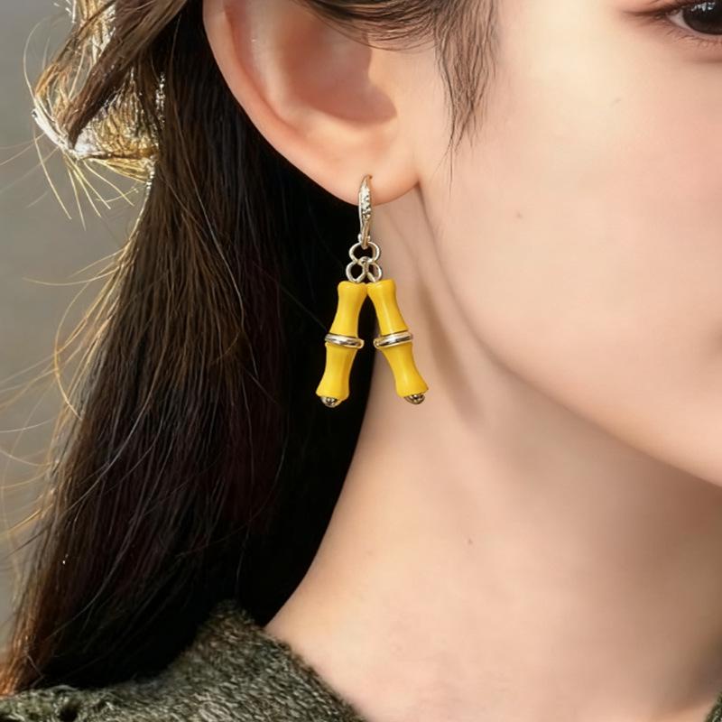 Tassel Bamboo Shell Earrings - Elegant European & American Style