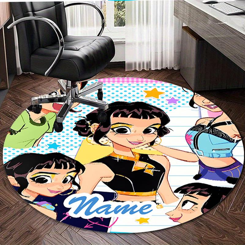 Personalized K-KPop Demon Hunters Round Chair Office Rug - Perfect for Mat, Office Chair & More - Ideal Gift for Birthdays and Holidays