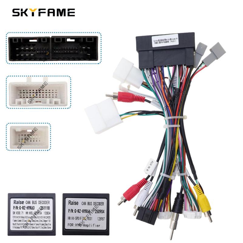 SKYFAME For Hyundai Sonata 8 9 Kia K3 KX7 KX5 Ix45 IX35 SantaFe Car Wiring Harness Adapter Canbus Box Spdif Amplifier Decoder