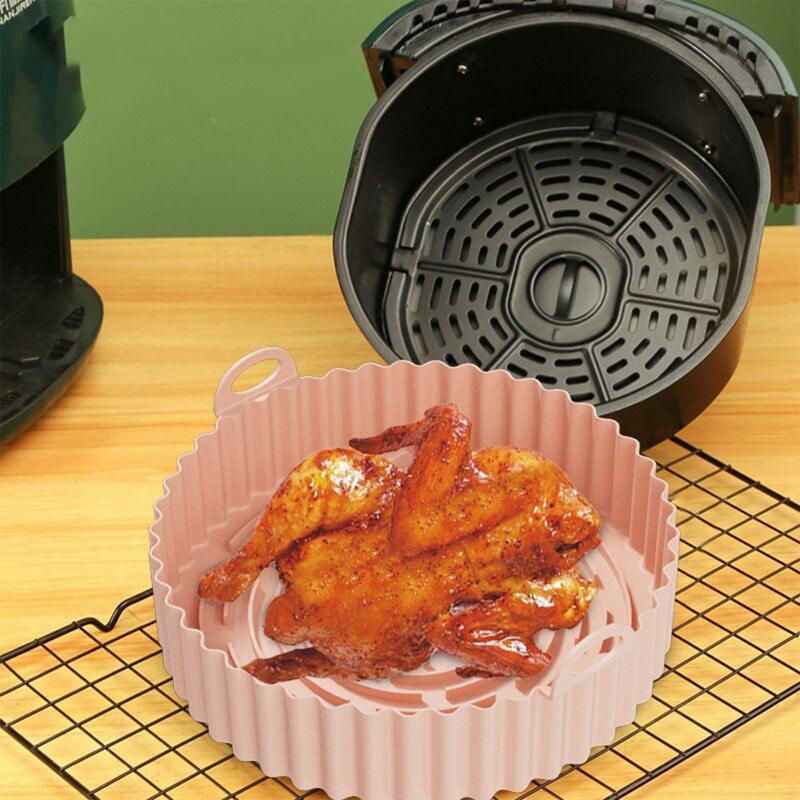 3pcs/2pcs Air Fryer Silicone Pot Reusable Non-stick High Temperature Resistant Air Fryer Liner