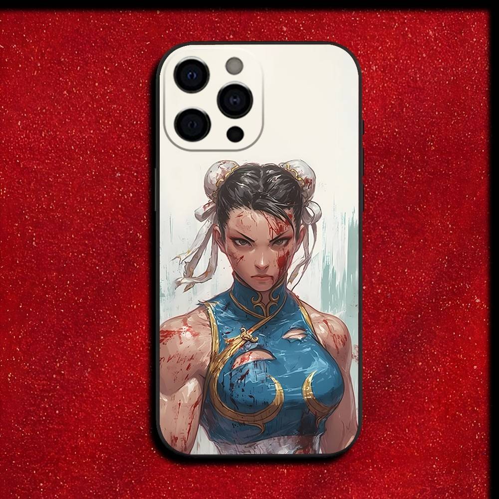 

S-Street Fighter ChunLi Chun Li Phone Case For iPhone 16,15,14,13,12,11,Pro,XS,Max,XR,Plus,E,Mini Shockproof Black Cover iPhone15pro