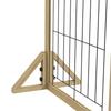 Folding Dog Gate with 3 Panels and Triangular Feet, 210x70 Cm, Natural Wood