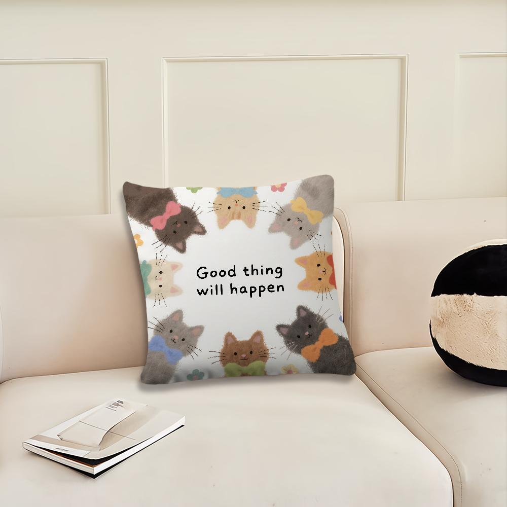 Cartoon good thing cat Cute cushion cover Pillow Cover Decoration Room Home Sofa living Office Car Nordic Simplicity