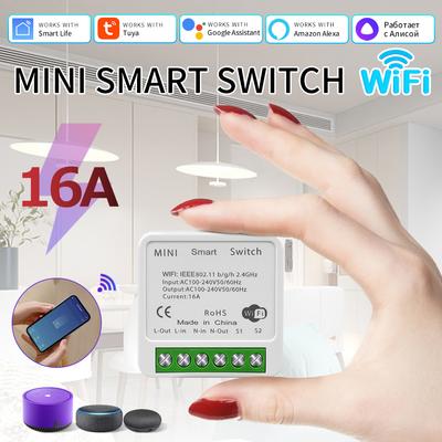 1–3 Stück Tuya WiFi Smart Switch-Modul, 16 A, 100–240 V, 2-Wege-Steuerung, Mini-Smart-DIY-Breaker, App-Steuerung, funktioniert mit Alexa und Google Home