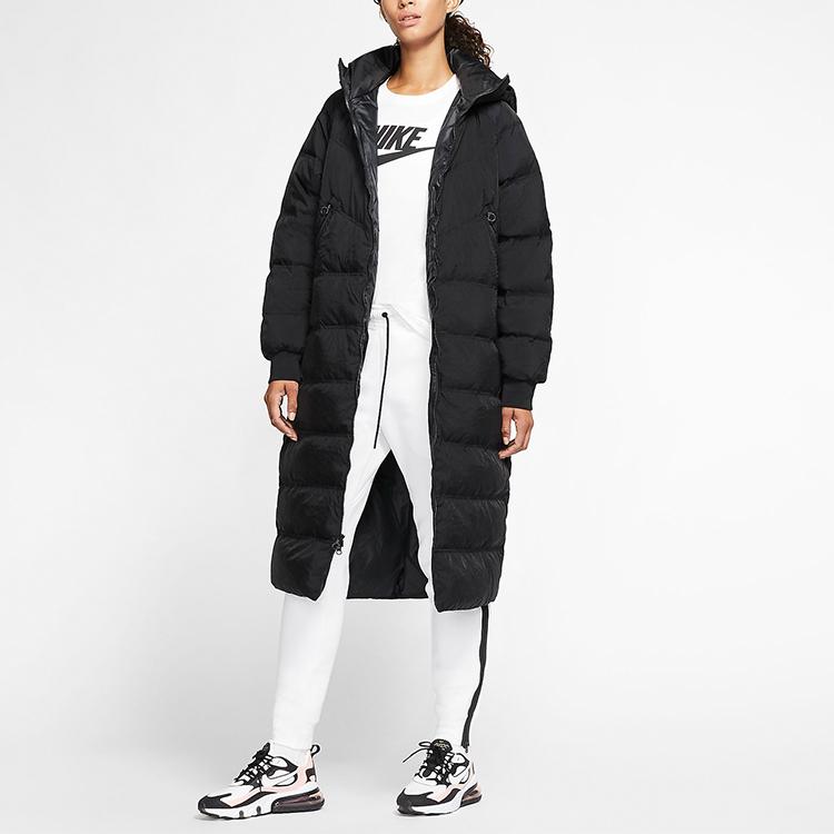 Nike Sportswear Down-Fill City Ready Warm Mid-Length Hooded Down Jacket Women Outerwear Black BV3138-010