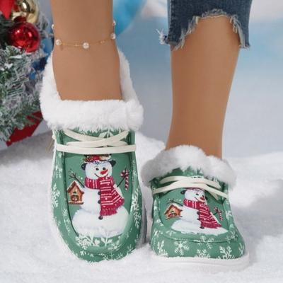 Foreign Trade New Large Size European and American Christmas Snow Boots Winter Large Size Velvet Casual Women's Flat Bottom Warm