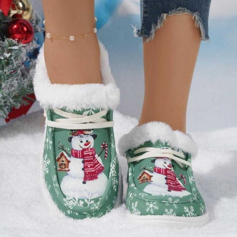 Foreign trade new large size European and American Christmas snow boots winter large size velvet casual women's flat bottom warm