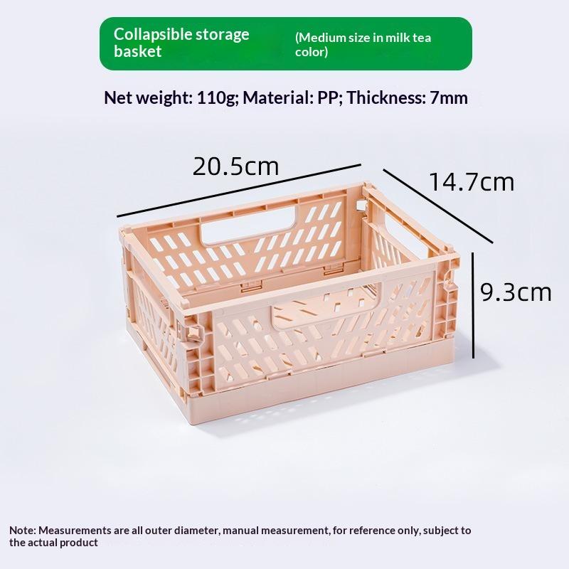 1Pcs Mini Foldable Storage Basket, Home Desktop Clutter Organizer Box, Portable Multi-Functional Solid Color Storage Basket