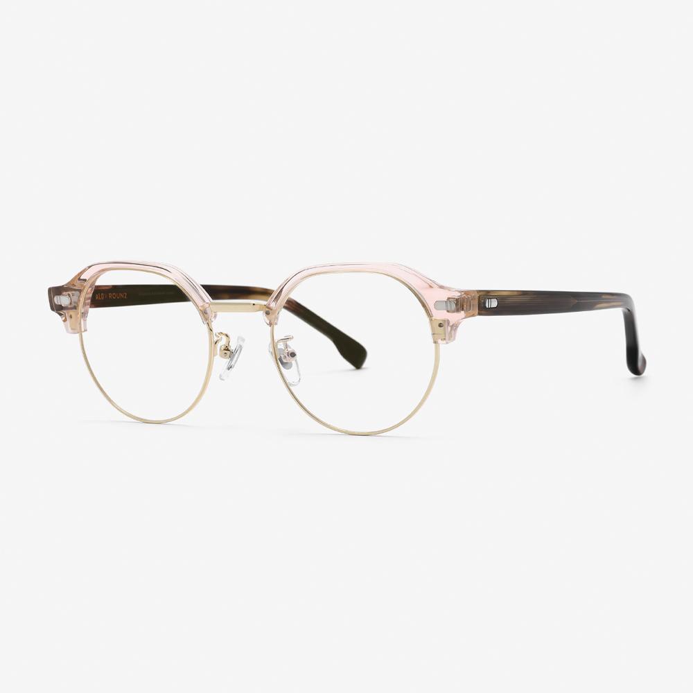 Alloaiweeo [Aloxrounz] Round Panto Browline Ara9102 C3 Peach/Leopard