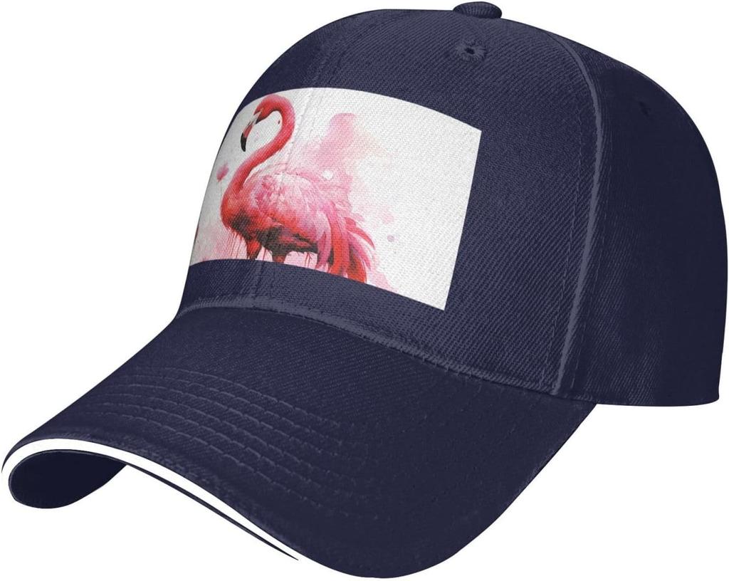 Flamingo Aquarell Druck Baseballkappe Polyester Verstellbar Lässig Golf Papa Hut für Unisex