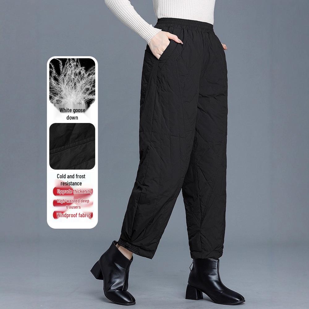 

Women s Winter High Waist Down Pants for Middle-aged & Elderly - Warm Cotton Outerwear 2XL 150-165 lbs