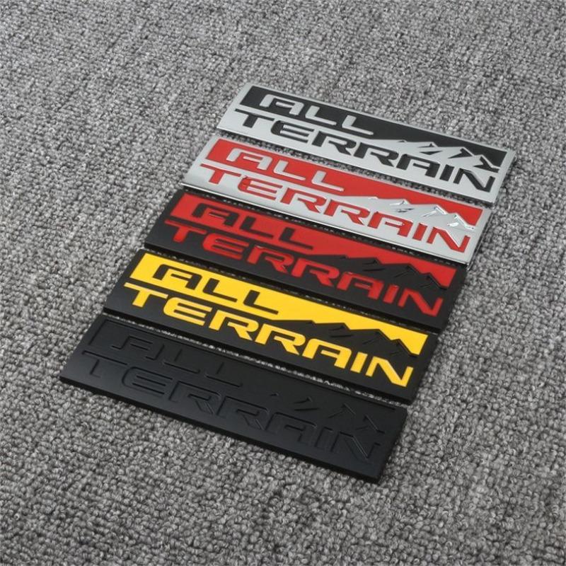 1Pc Applicable to Chevrolet pickup truck modifications with the ALL TERRAIN logo, all-terrain off-road vehicle decals, snow mountain metal stickers