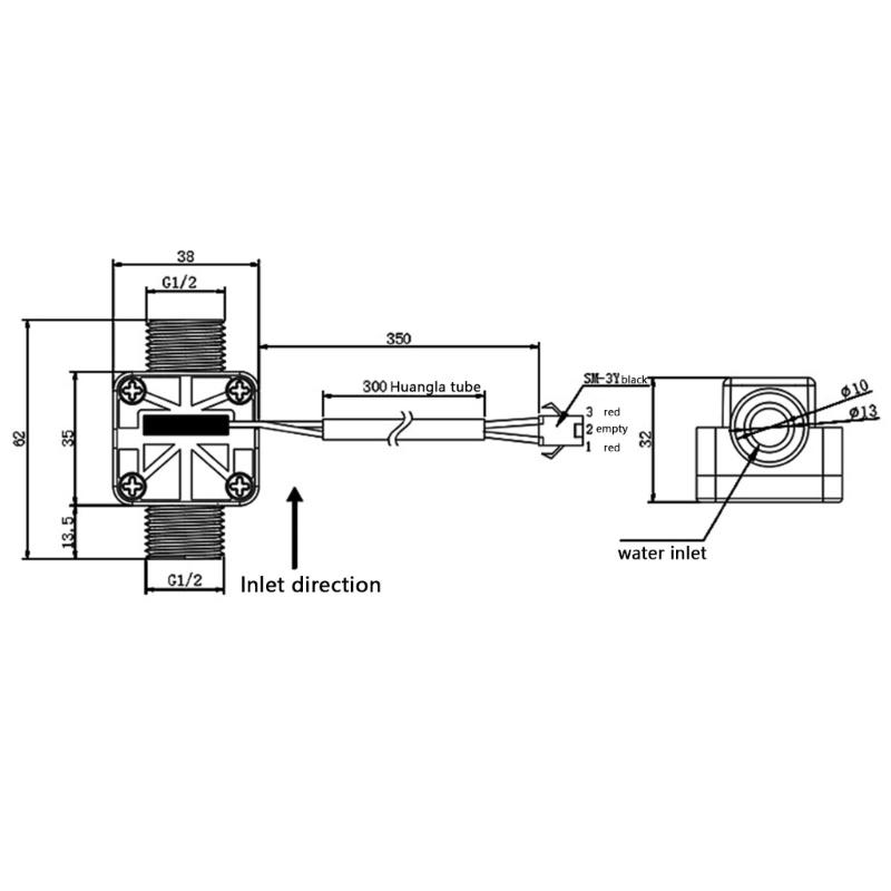 G1/2 4 Point Water Flow Sensors Fluid Flowmeter Switches Counter Hall Control Machine Flow Meter 1-30L/min