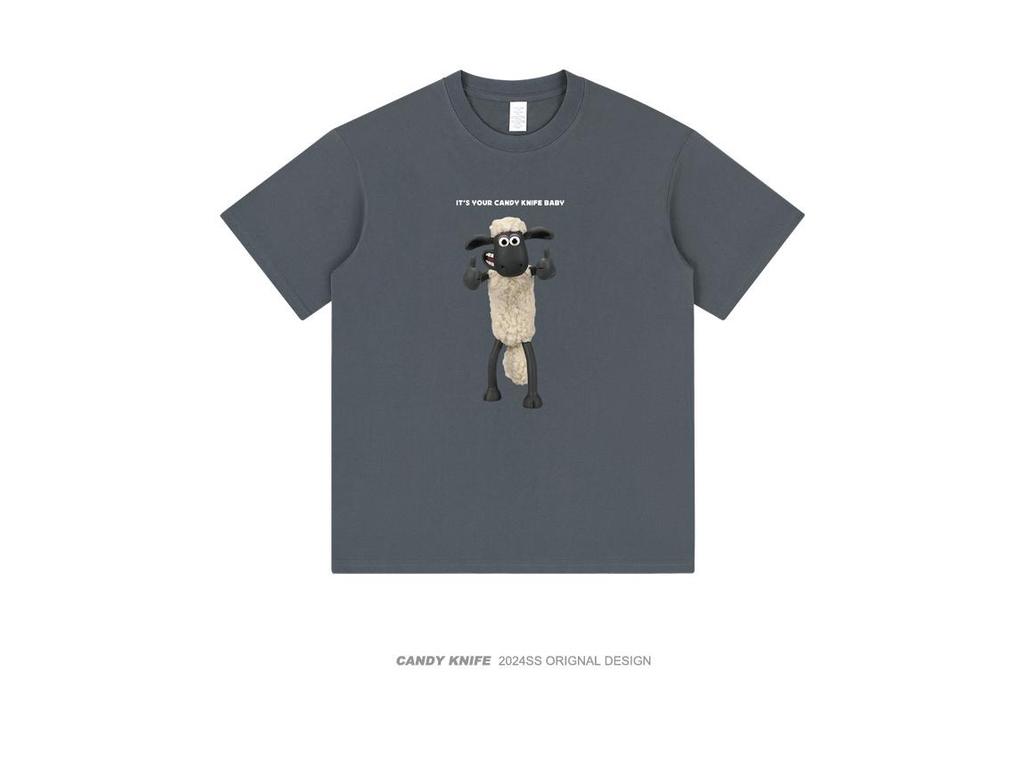 Unisex Pure Cotton Short Sleeve T-shirt - 2024 Summer Trend, Hong Kong Style Print, Versatile Loose Fit Casual Top