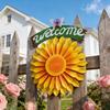 Flower Wind Spinner Windmill Toy Decoration Handheld Pinwheels Decoration Colorful Flower Sculpture For Backyard