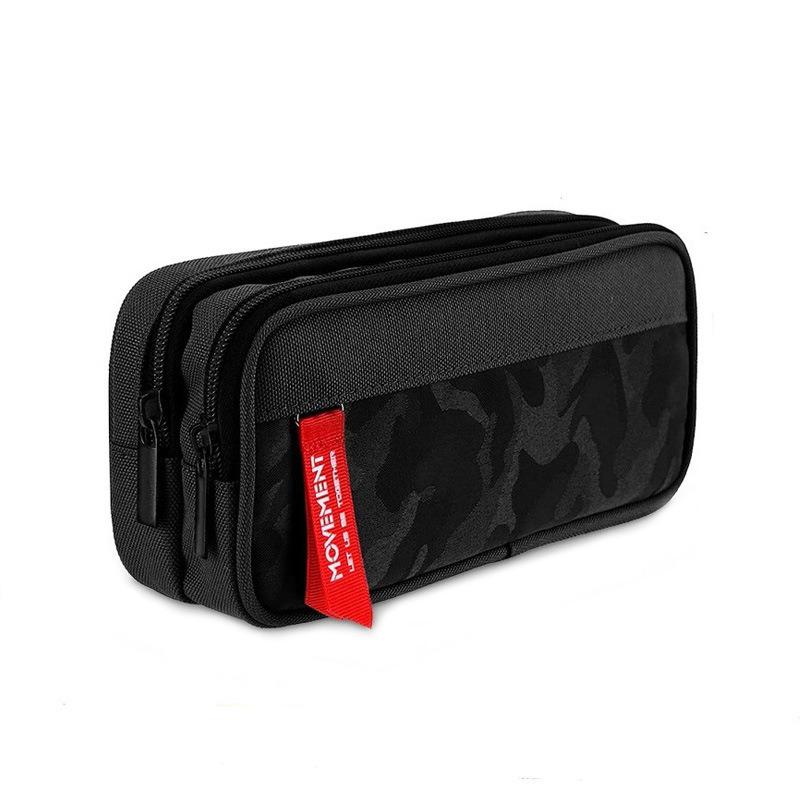 Macaron Colorblock Large Capacity Art Student Pencil Case - Double Layer Oxford Cloth Paintbrush Storage Bag