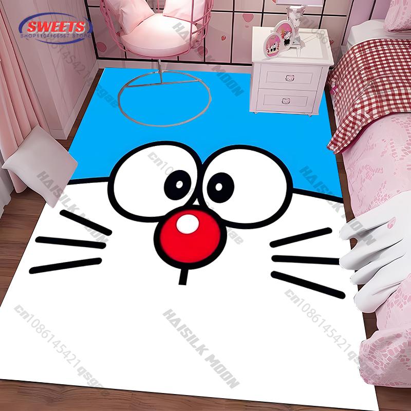 Cute Doraem0n Cartoon Printed Carpet! Anti-slip Sound Insulation, Living Room Bedroom Entrance Door Mat Sofa Rugs Gift Potdemiel