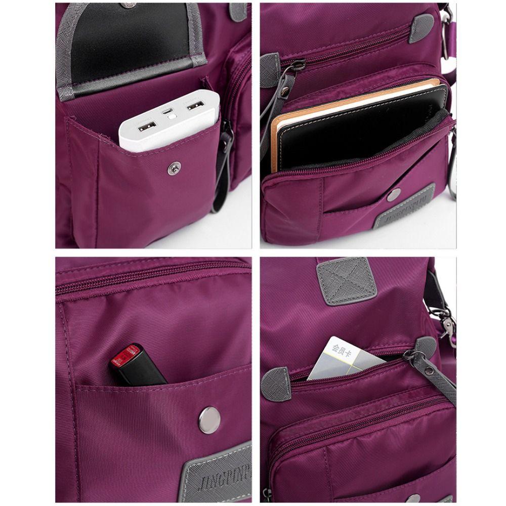 Fashion Oxford Tote Bag Large Capacity Waterproof Nylon Shoulder Bag Lightweight Multi-pocket Travel Crossbody Bag