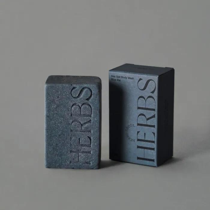 

1+1 Натуральное средство для мытья тела без масел с морской солью, очищающее синее мыло (Слабокислый Не раздражающий) 200г